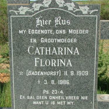 BEER Catharina Florina, de nee BADENHORST 1909-1986