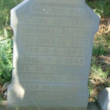 BEER Johanna Aletta Susanna, de 1944-1949