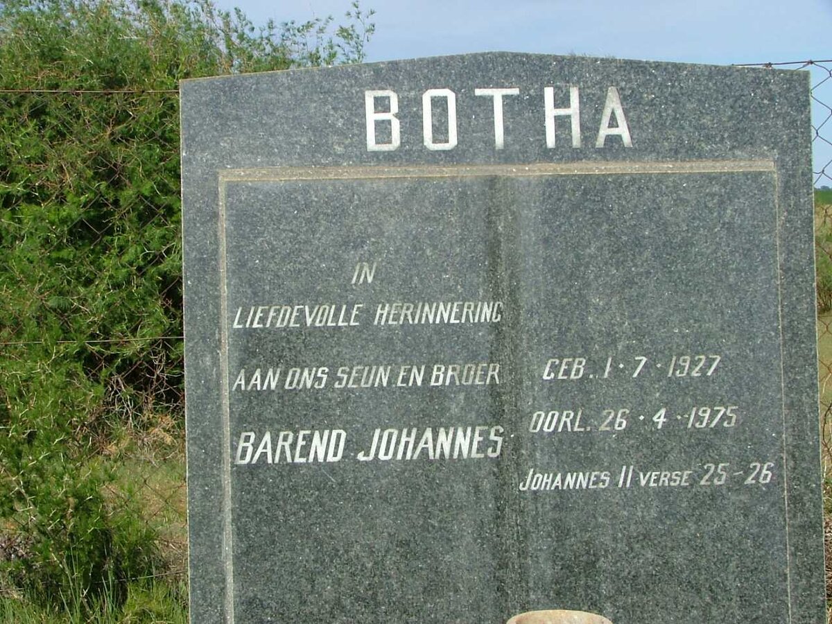 BOTHA Barend Johannes 1927-1975