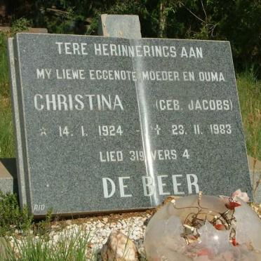 BEER Christina nee JACOBS 1924-1983