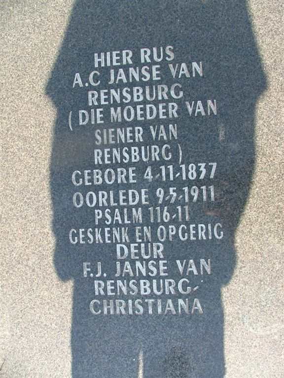 RENSBURG A.C., Janse van 1837-1911