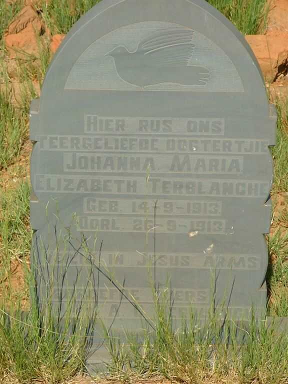 TERBLANCHE Johanna Maria Elizabeth 1913-1913