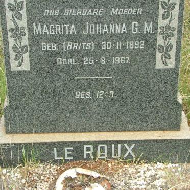 ROUX Magrita Johanna G.M., le nee BRITS 1892-1967