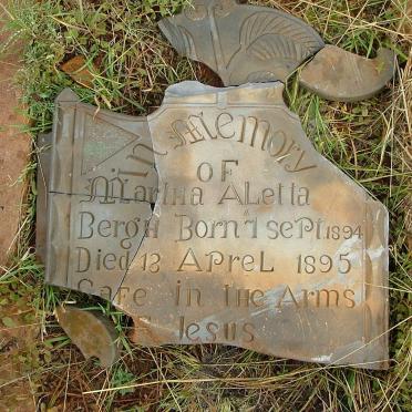 BERGH Martha Aletta 1894-1895