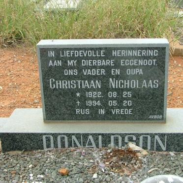 DONALDSON Christiaan Nicholaas 1922-1994