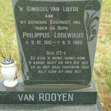 ROOYEN Philippus Lodewikus, van 1916-1989