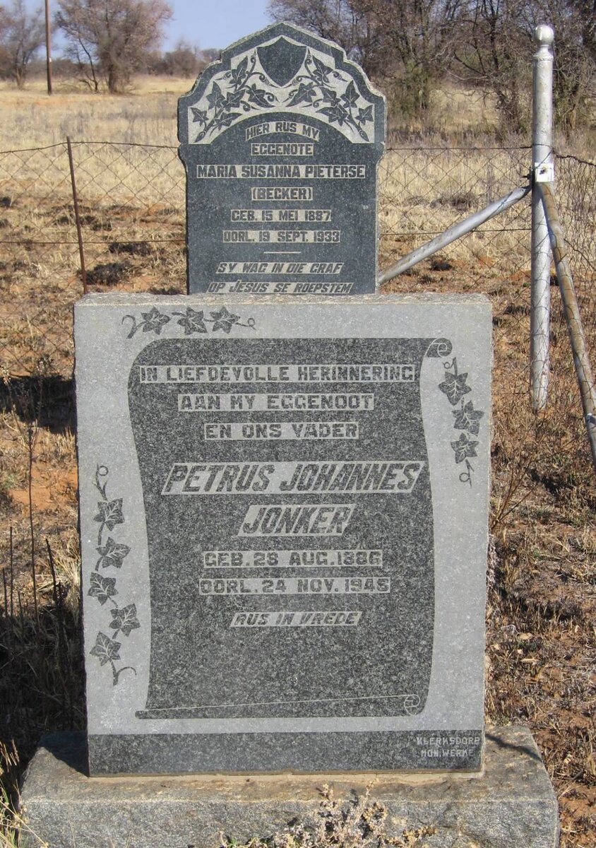 JONKER Petrus Johannes 1886-1945