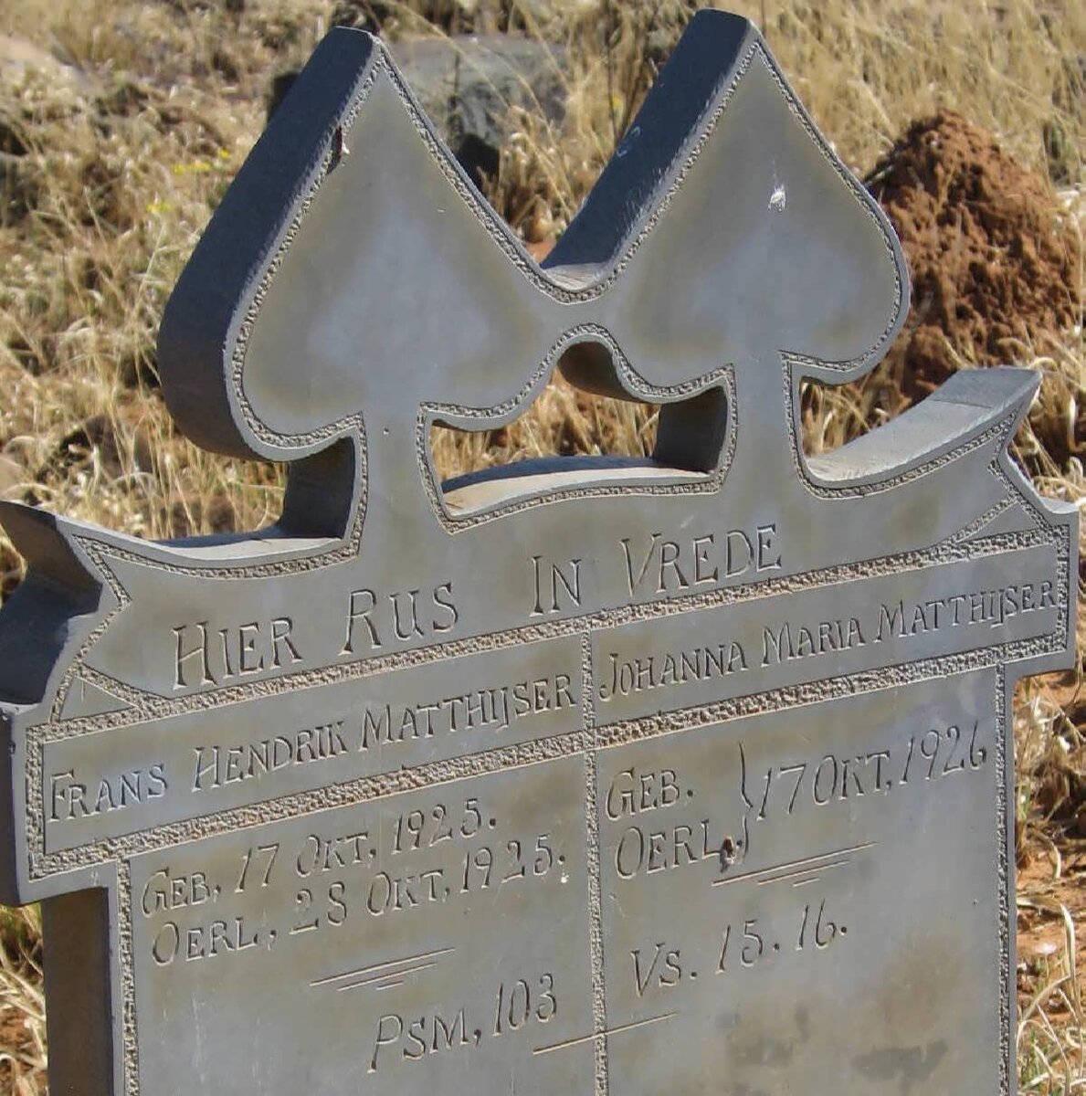 MATTHIJSER Frans Hendrik 1925-1925 :: MATTHIJSER Johanna Maria 1926-1926