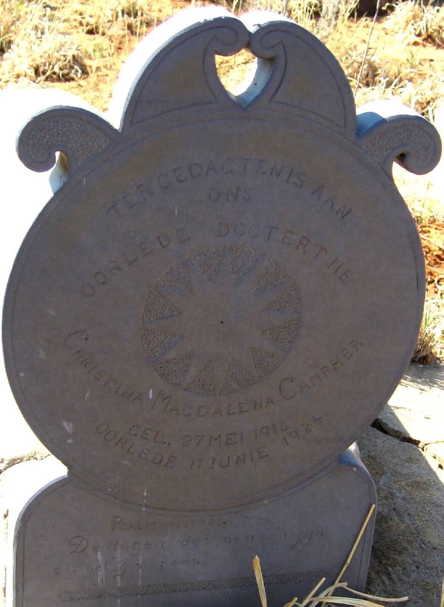 CAMPHER Christina Magdalena 19?-1924