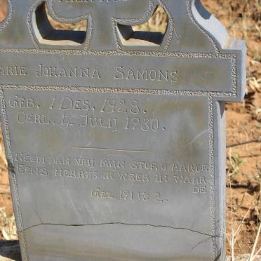 SAMONS ?arie Johanna 1928-1930