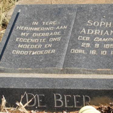 BEER Sophia Adriana nee, de CAMPHER 1896-1965