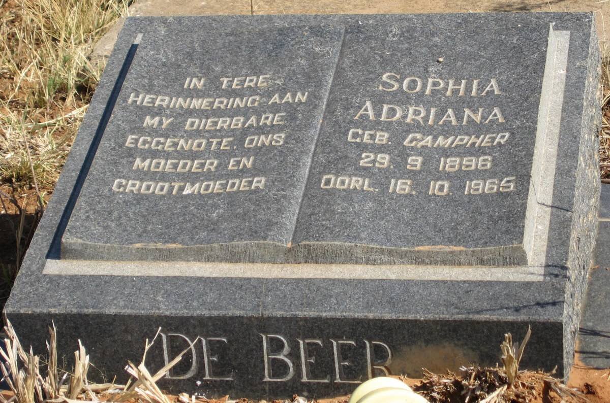 BEER Sophia Adriana nee, de CAMPHER 1896-1965
