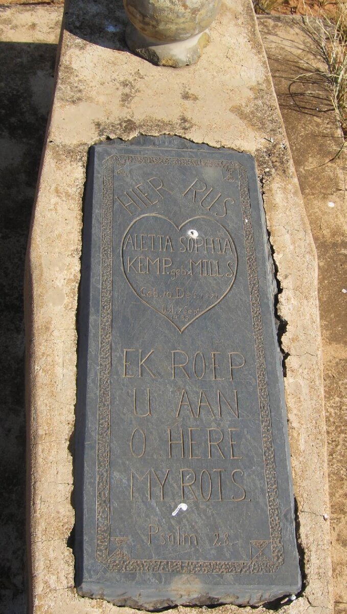 KEMP Aletta Sophia nee MILLS 1871-1933