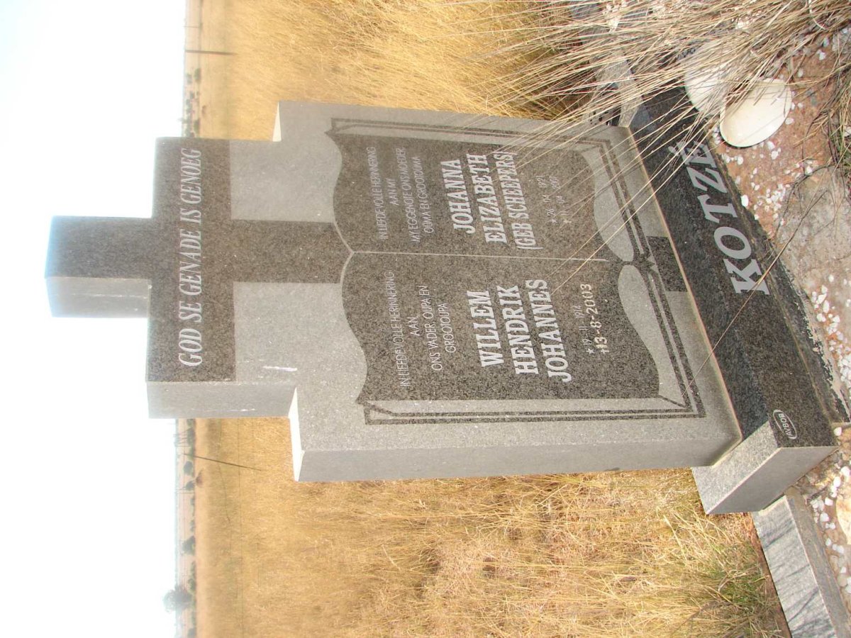 KOTZE Willem Hendrik Johannes 1914-2003 &amp; Johanna Elizabeth SCHEEPERS 1921-2001