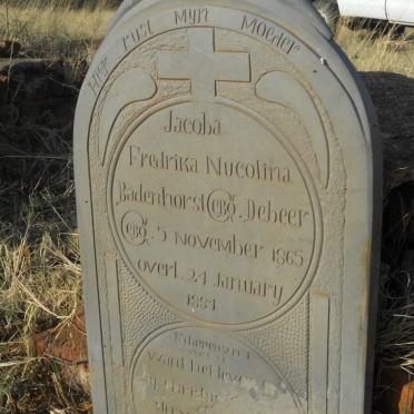 BADENHORST Jacoba Fredrika Nucolina nee DE BEER 1865-1884