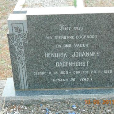 BADENHORST Hendrik Johannes 1903-1968