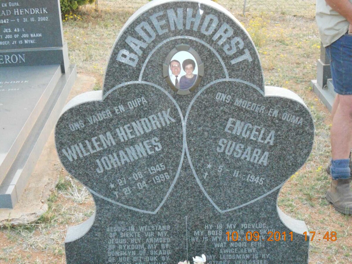 BADENHORST Willem Hendrik Johannes 1945-1996 &amp; Engela Susara 1945-