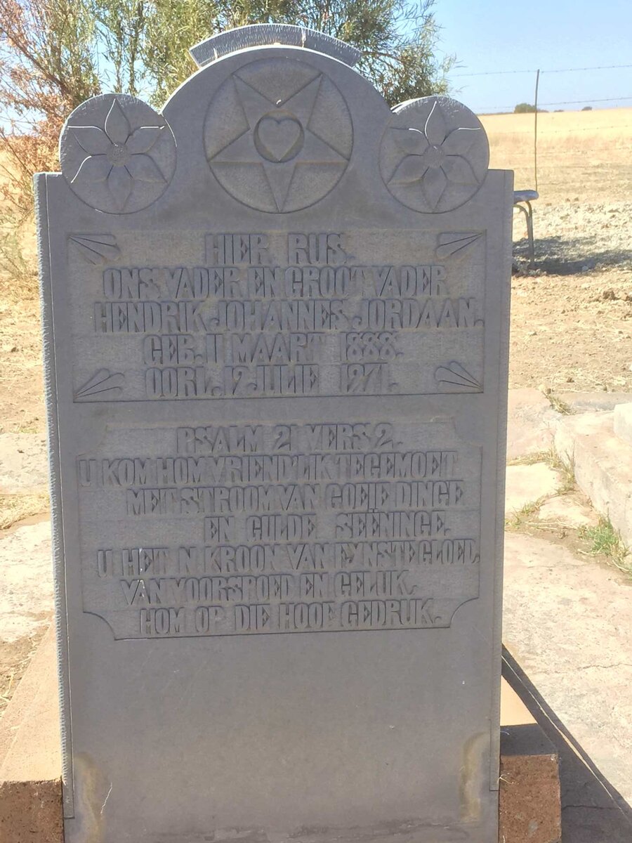 JORDAAN Hendrik Johannes 1888-1971