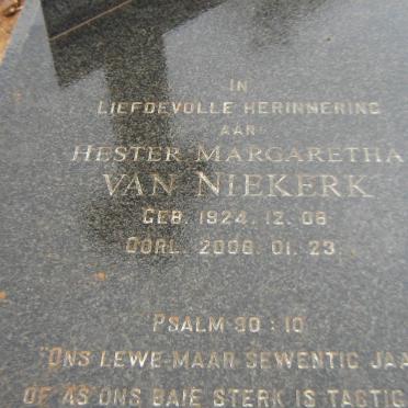 NIEKERK Hester Margaretha, van 1924-2008