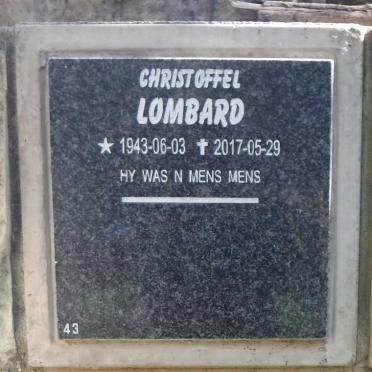 LOMBARD Christoffel 1943-2017
