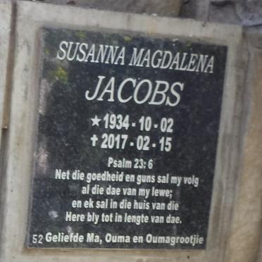 JACOBS Susanna Magdalena 1934-2017