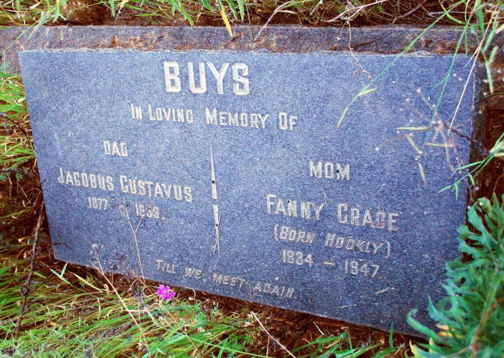 BUYS Jacobus Gustavus 1877-1953 &amp; Fanny Grace HOCKLY 1884-1947