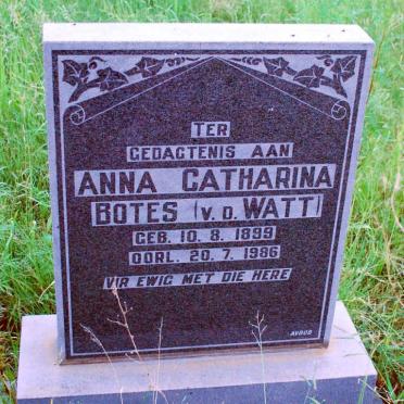 BOTES Anna Catharina nee V.D. WATT 1899-1986