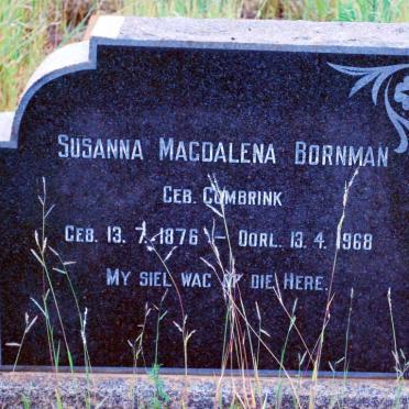 BORNMAN Susanna Magdalena nee COMBRINK 1876-1968