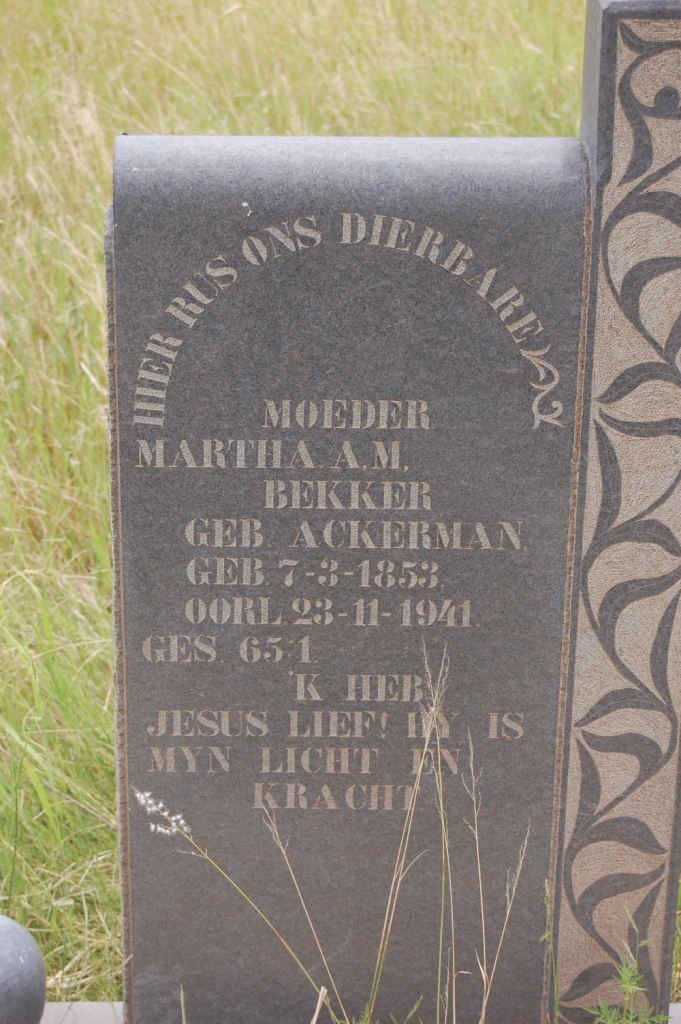 BEKKER Martha A.M. nee ACKERMAN 1853-1941