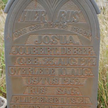BEER Josua Joubert, de 1914-1932