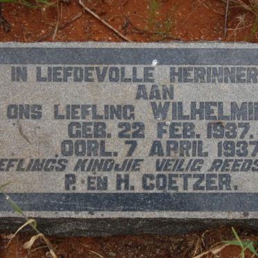 COETZER Wilhelminakie 1937-1937