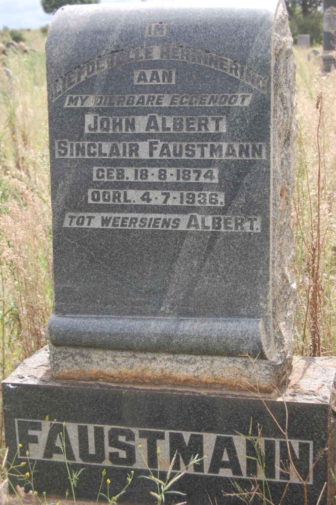 FAUSTMANN John Albert Sinclair 1874-1936