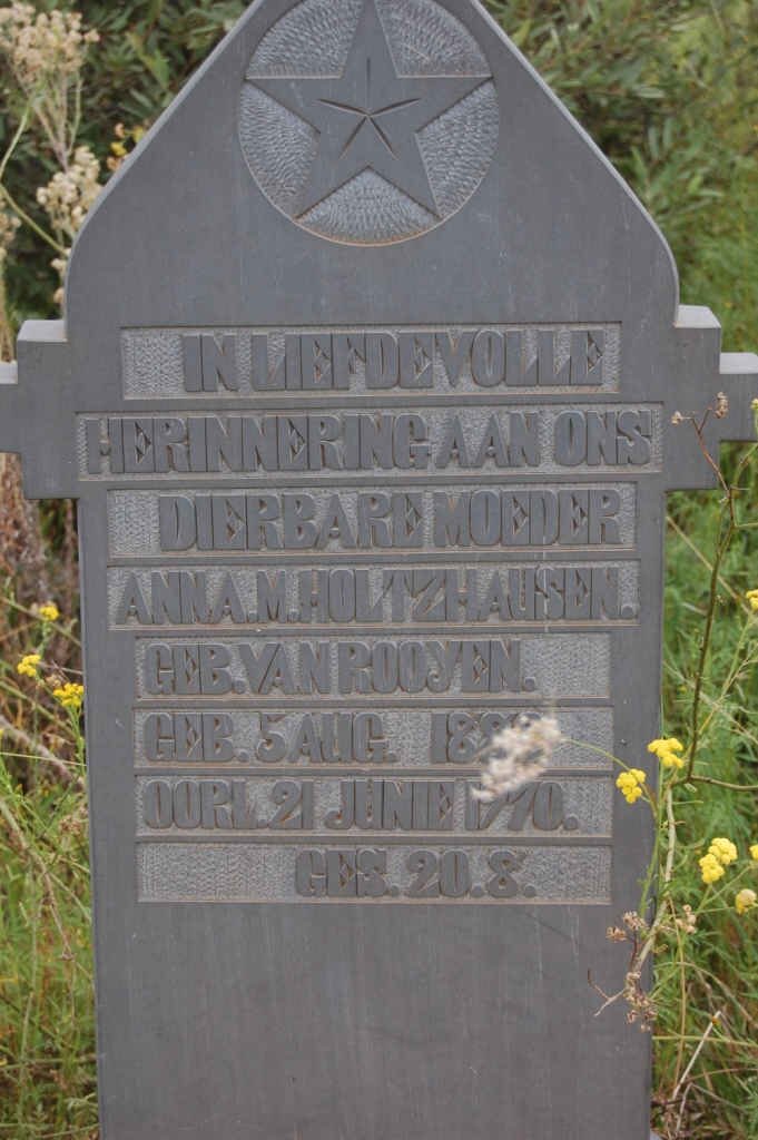 HOLTZHAUSEN Anna M. nee VAN ROOYEN 18??-1970