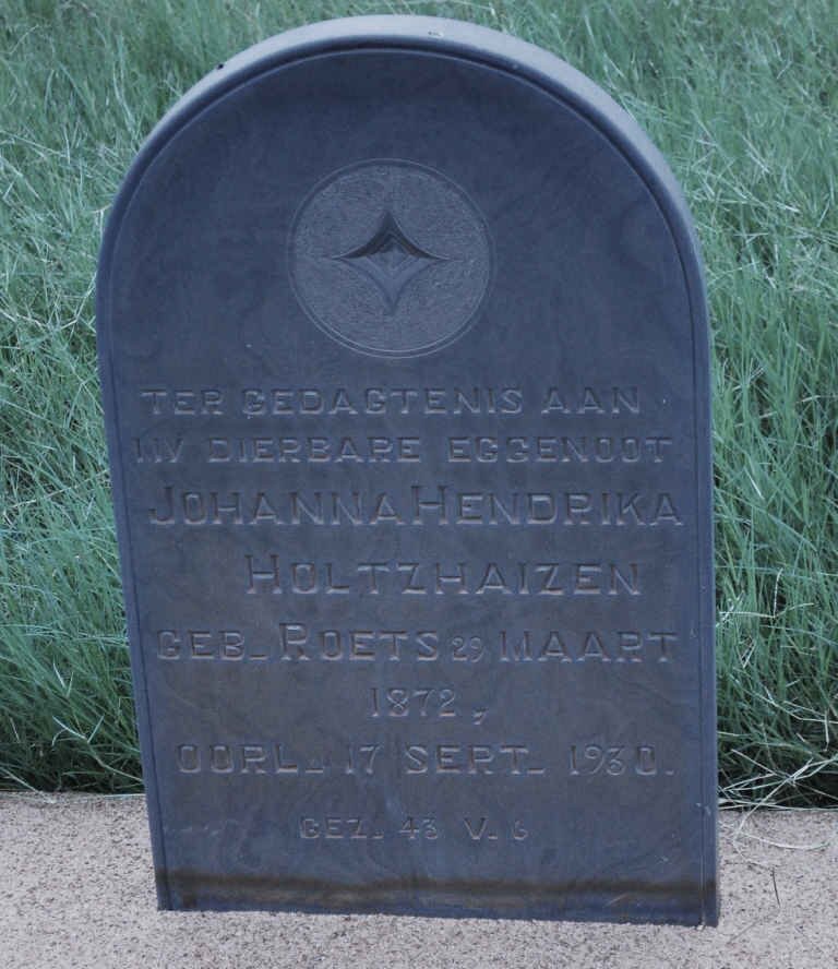 HOLTZHAIZEN Johanna Hendrika nee ROETS 1872-1930