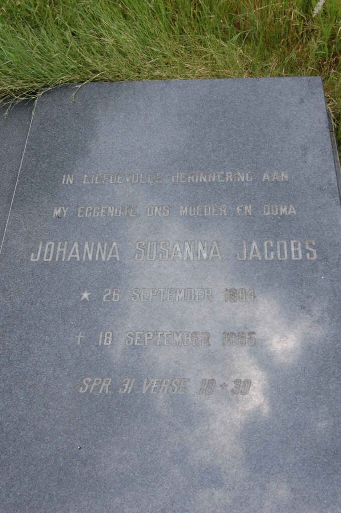JACOBS Johanna Susanna 1894-19?6