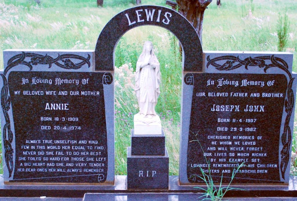 LEWIS Joseph John 1907-1982 &amp; Annie 1909-1974
