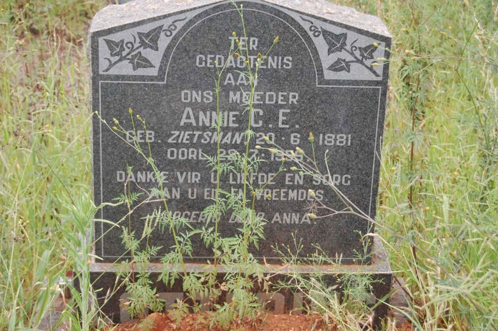 LOTTERING Annie C.E. nee ZIETSMAN 1881-19?5