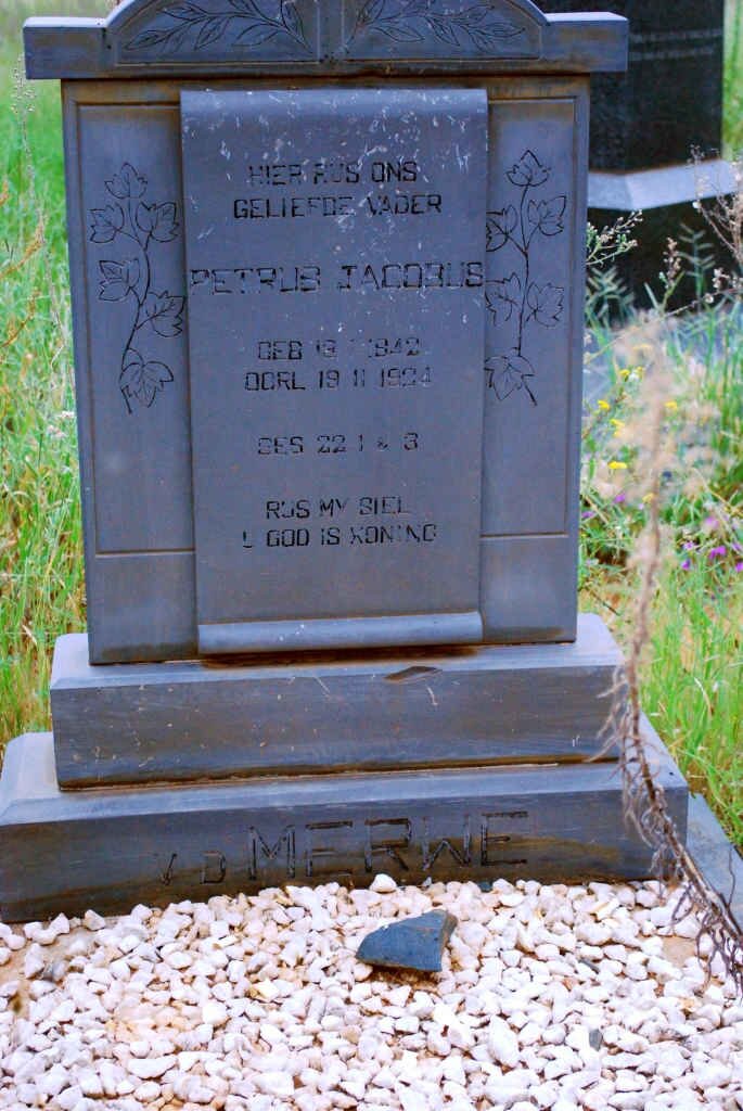 MERWE Petrus Jacobus, v.d. 1842-1934