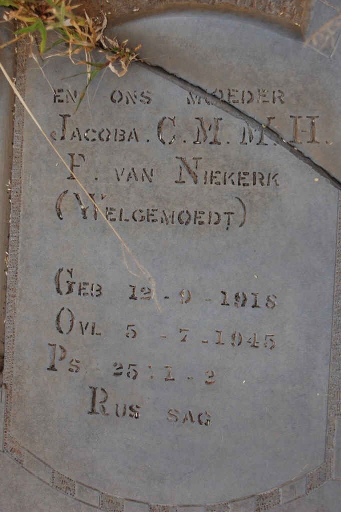 NIEKERK Jacoba C.M.M.H., van 1918-1945