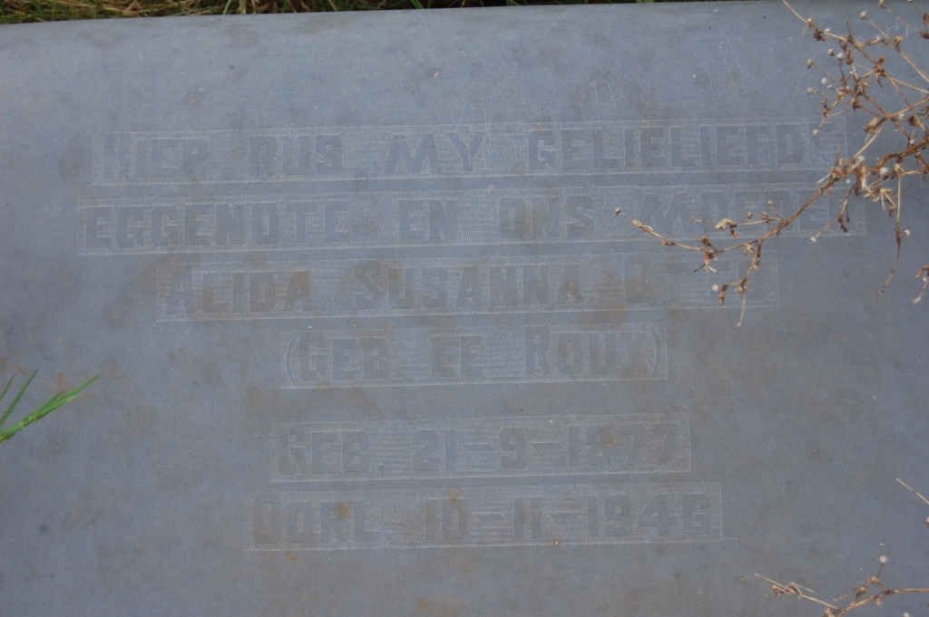 OTTO Alida Susanna nee LE ROUX 1877-1946