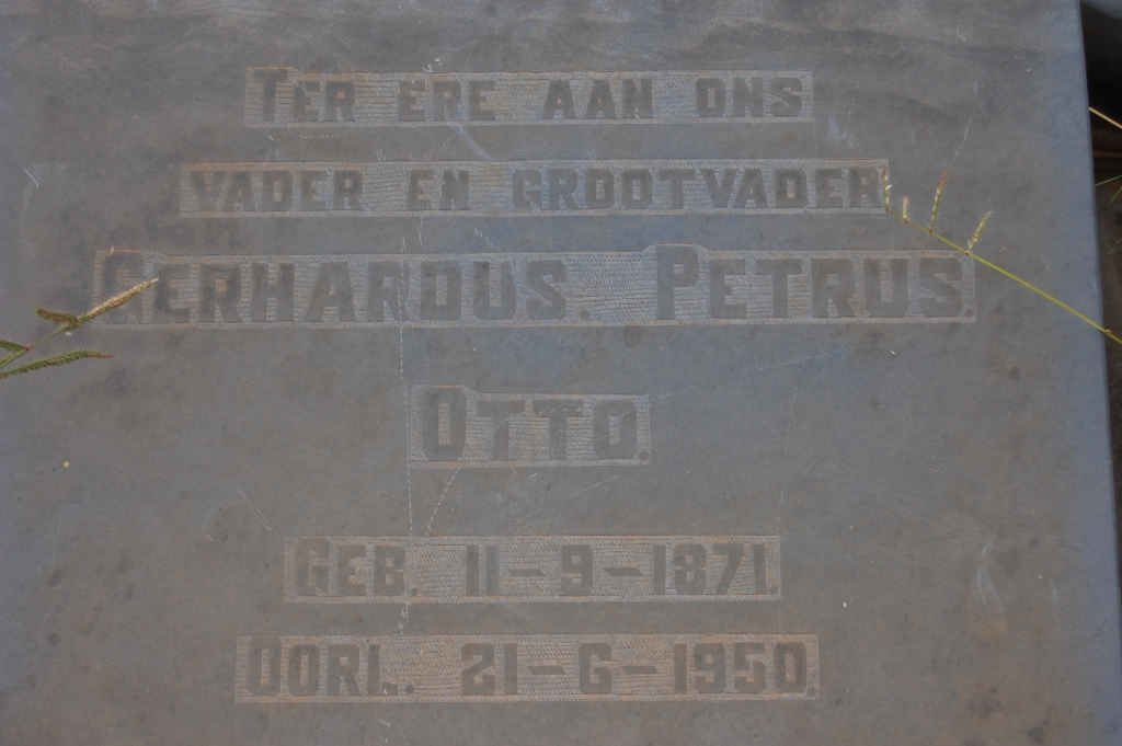 OTTO Gerhardus Petrus 1871-1950