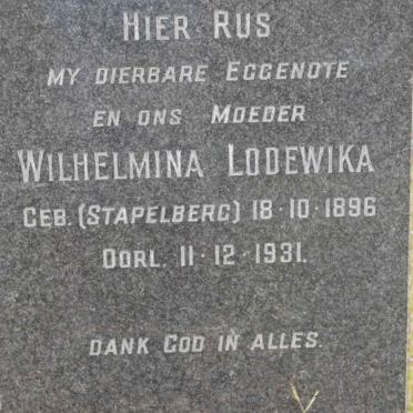 PULLEN Wilhelmina Lodewika nee STAPELBERG 1896-1931