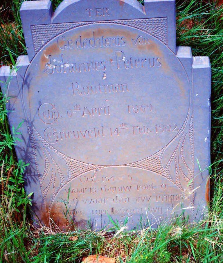 ROOTMAN Johannes Petrus 1869-1902