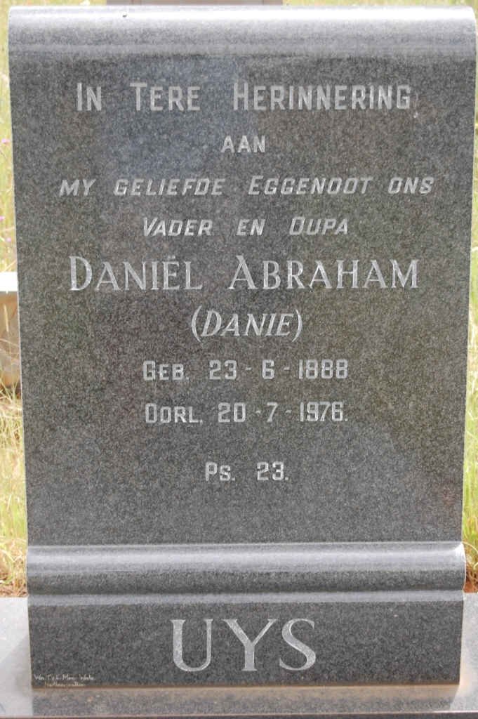 UYS Daniël Abraham 1888-1976