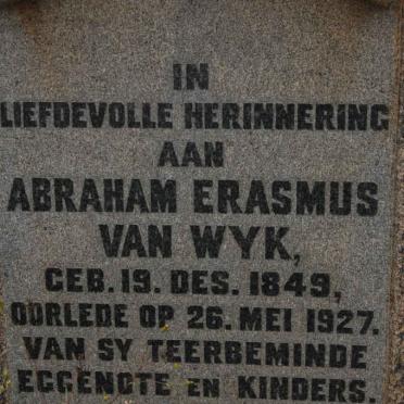 WYK Abraham Erasmus, van 1849-1927