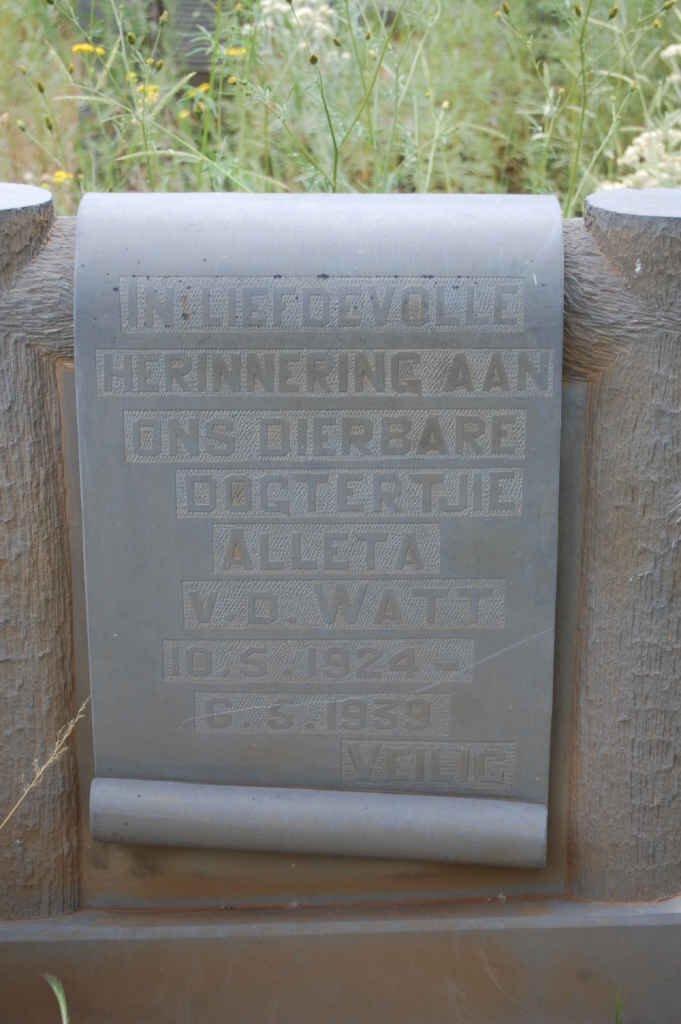 WATT Aletta, v.d. 1924-1939