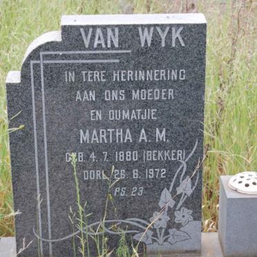 WYK Martha A.M., van nee BEKKER 1880-1972