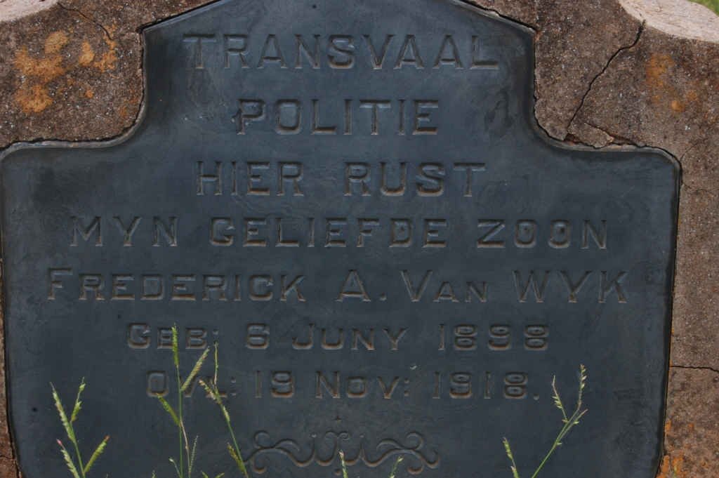 WYK Frederik A., van 1898-1918