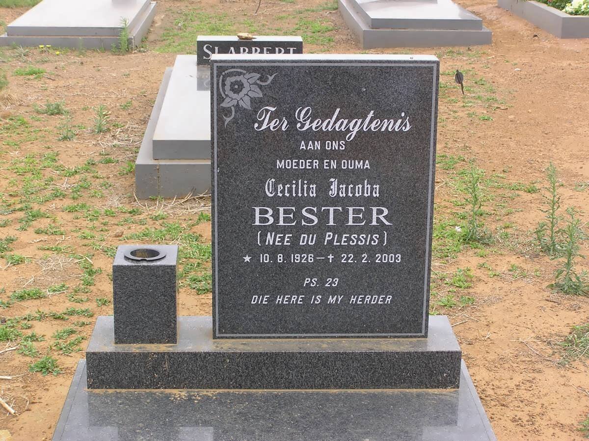 BESTER Cecilia Jacoba nee DU PLESSIS 1926-2003