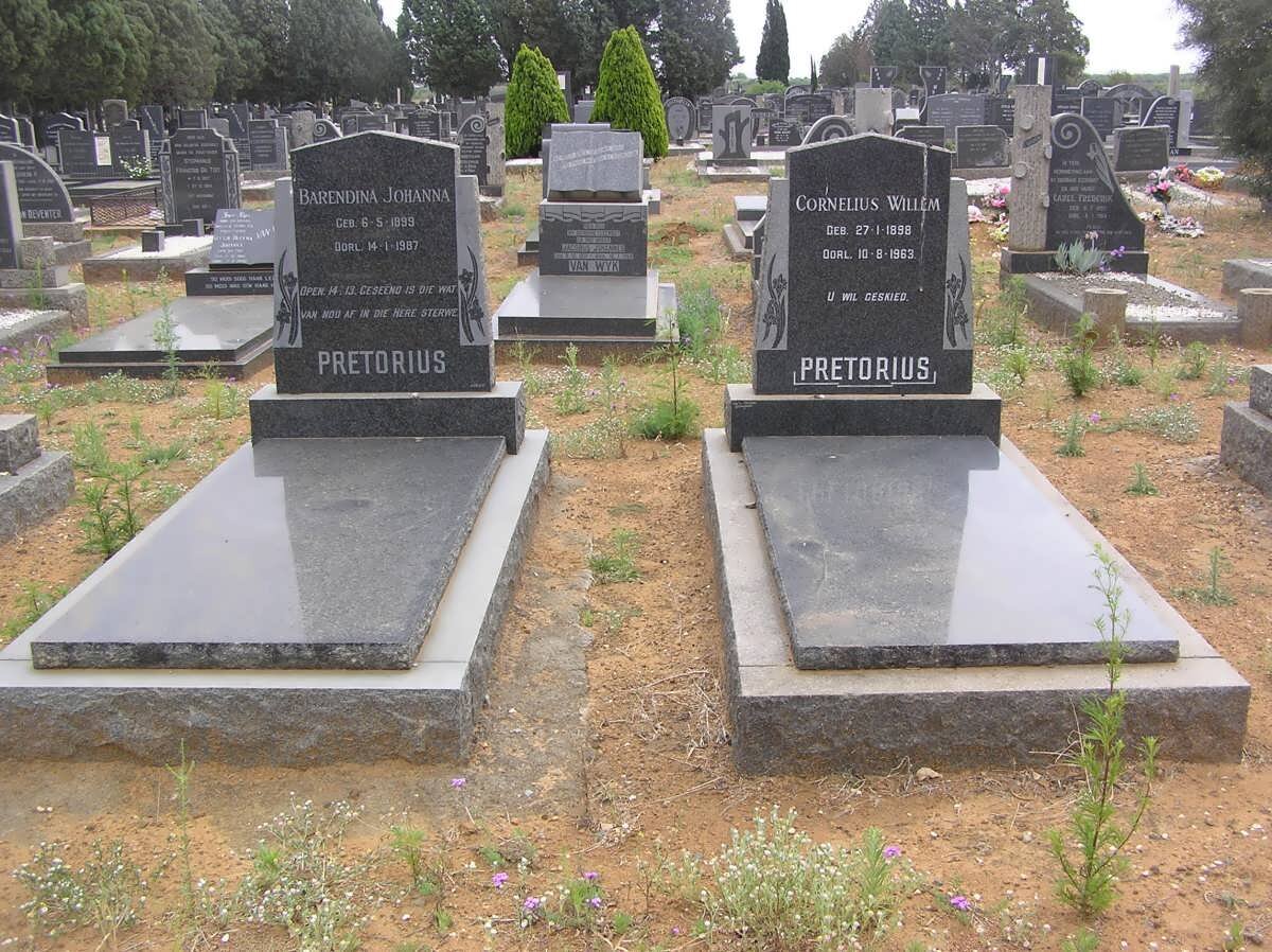 PRETORIUS Cornelius Willem 1898-1963 &amp; Barendina Johanna 1899-1987